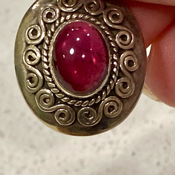 90’s Real Silver + Semi Precious Amethyst Pendant - Picture 3 of 12